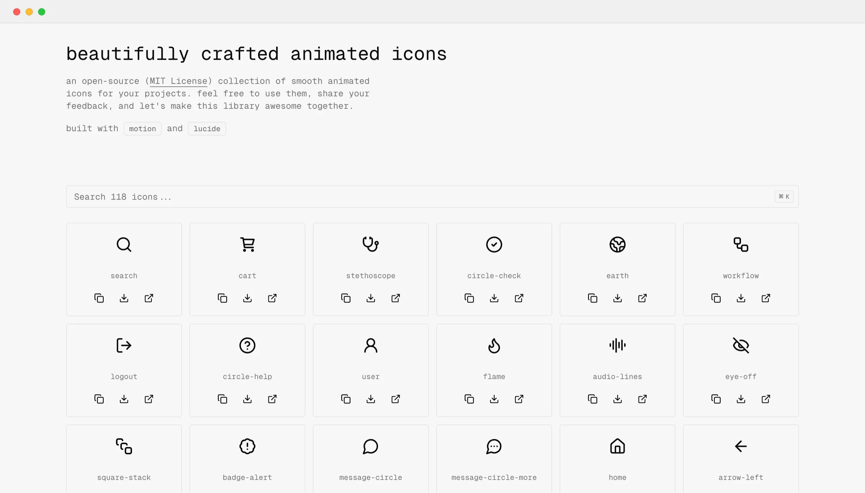 beautifully crafted animated icons